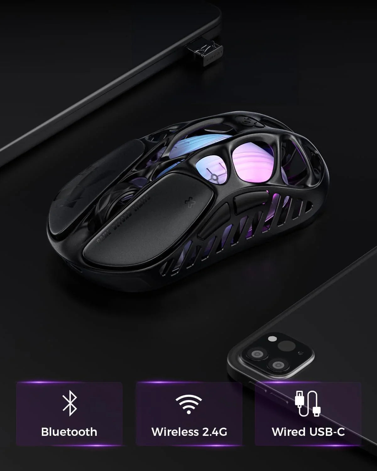 Gravastar mercury x wireless gaming mouse – 32,000 dpi paw 3950 sensor mice &