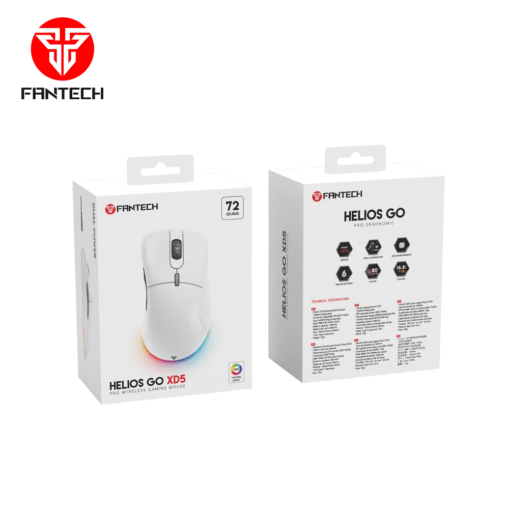 Helios xd5 ergonomic gaming mouse wireless