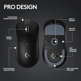 Logitech g pro x superlight 2 lightspeed wireless gaming mouse 8k polling,