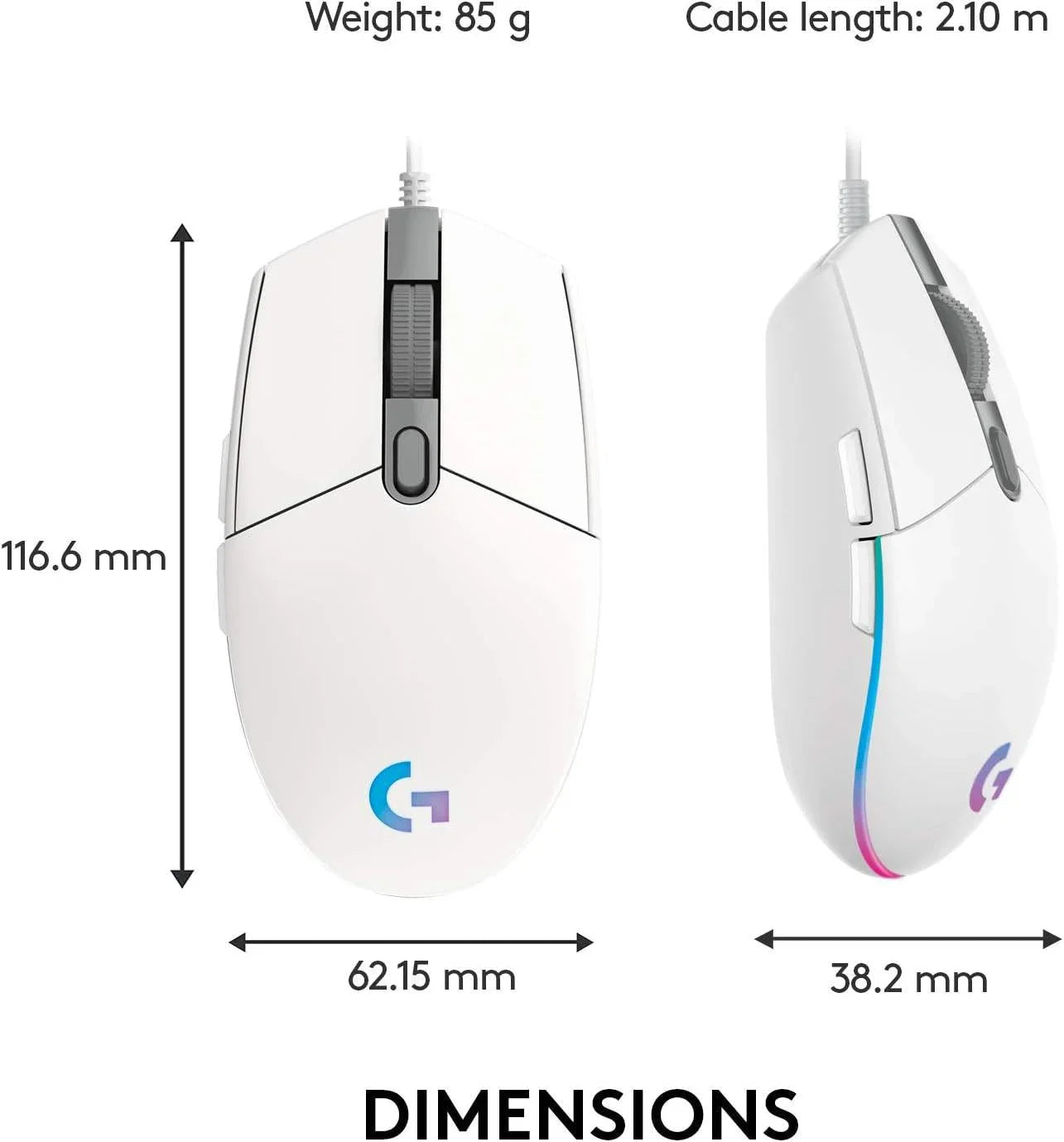 Logitech g102 light sync gaming mouse with customizable rgb lighting 6 mice &