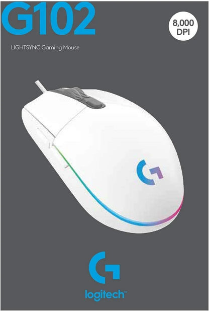 Logitech g102 light sync gaming mouse with customizable rgb lighting 6 mice &