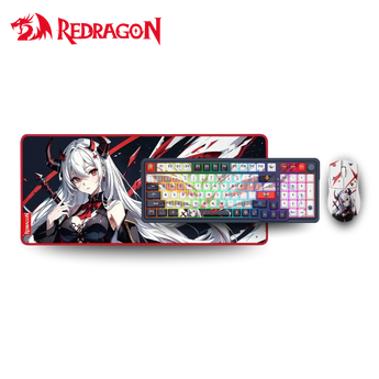 Eisa k686 pro se keyboard & k1ng m916 pro (1k hz) mouse anime combo & mousepad