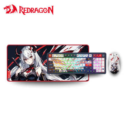 Eisa k686 pro se keyboard & k1ng m916 pro (1k hz) mouse anime combo & mousepad