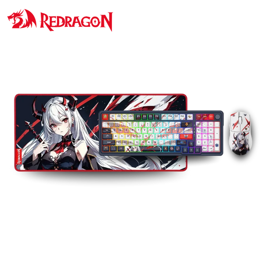 Eisa k686 pro se keyboard & k1ng m916 pro (1k hz) mouse anime combo & mousepad