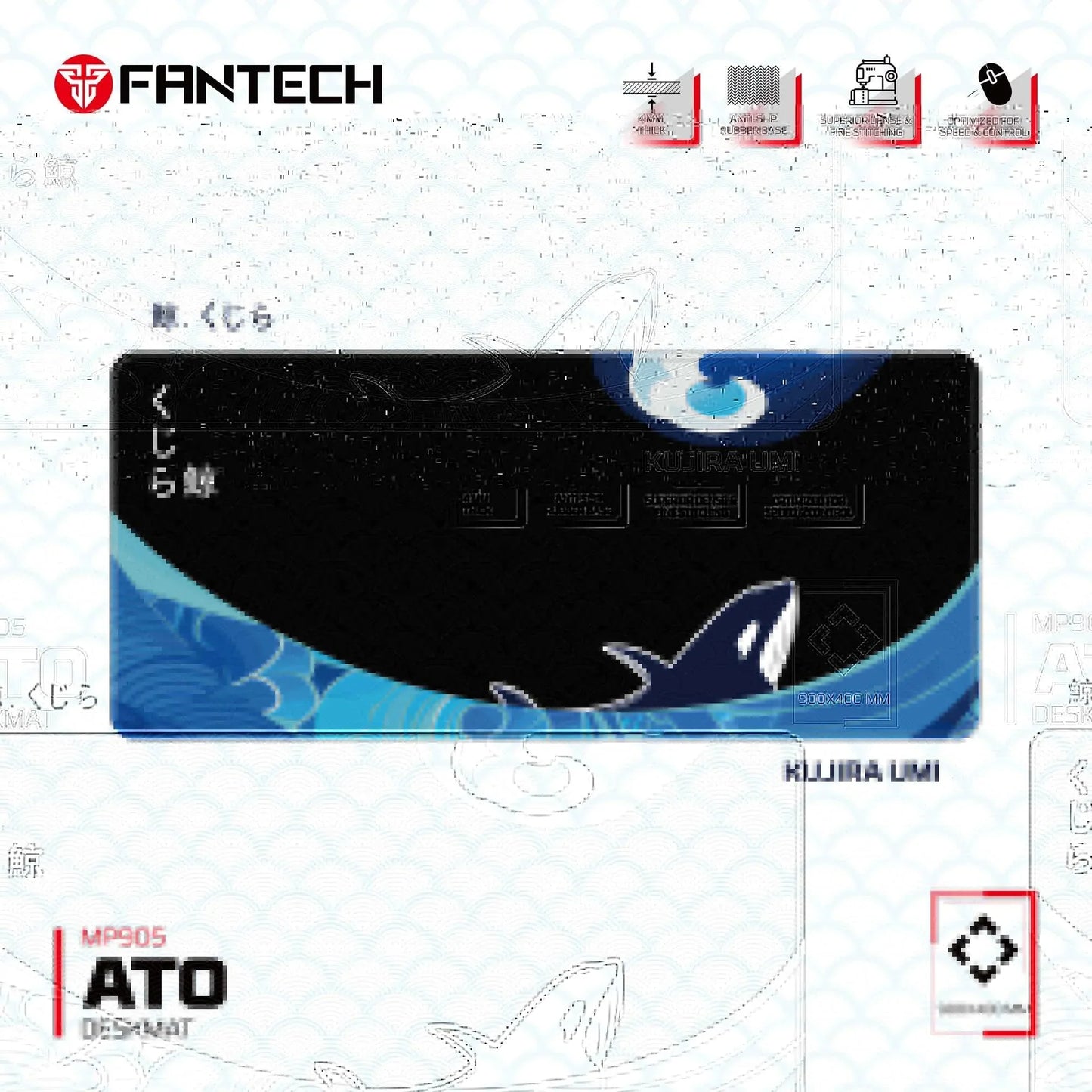 Fantech ato mp905 kujira umi deskmat mouse pad mouse pads