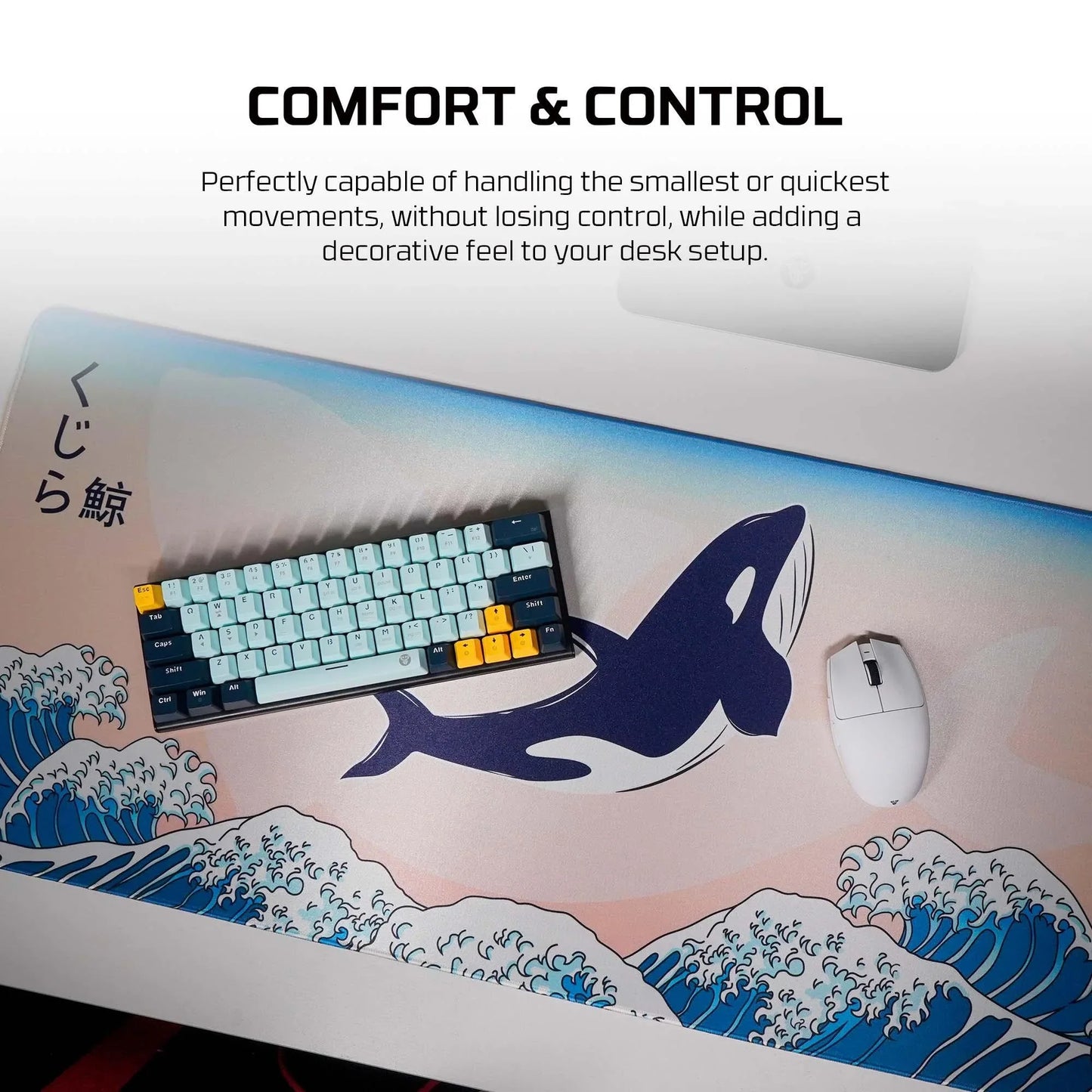 Fantech ato mp905 mousepad - kujira nami (beige) mouse pads