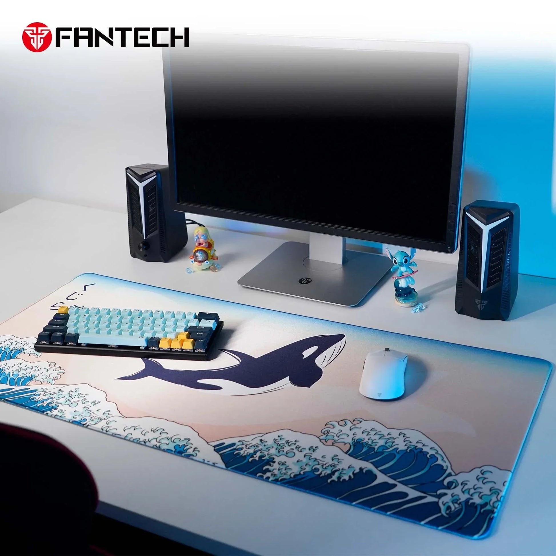 Fantech ato mp905 mousepad - kujira nami (beige) mouse pads
