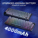 Redragon k673 gb 75% wireless gasket rgb gaming keyboard 3-modes 81 keys pbt
