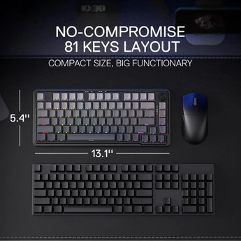 Redragon k673 gb 75% wireless gasket rgb gaming keyboard 3-modes 81 keys pbt