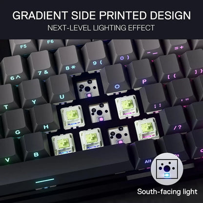 Redragon k673 gb 75% wireless gasket rgb gaming keyboard 3-modes 81 keys pbt