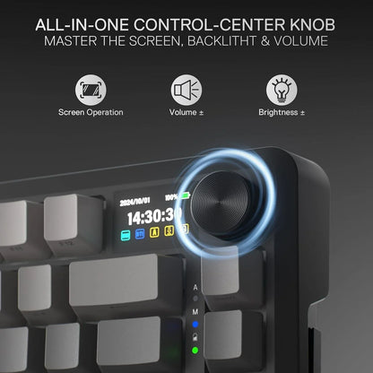 Redragon k724 pro wireless gasket gaming keyboard w/hype 1.14’’ tft screen &
