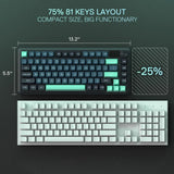 Redragon k724 pro wireless gasket gaming keyboard w/hype screen & knob 81-key