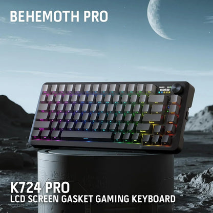 Redragon k724 pro wireless gasket gaming keyboard w/hype 1.14’’ tft screen &