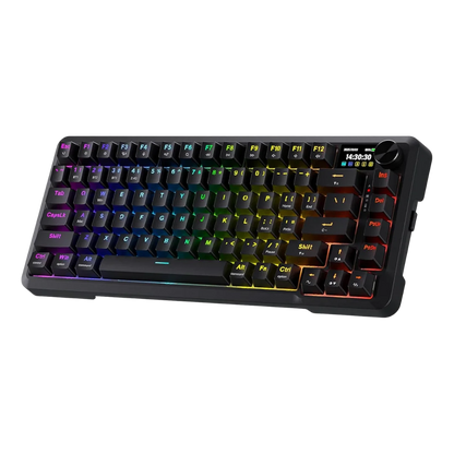Redragon k724 pro wireless gasket gaming keyboard w/hype screen & knob 81-key