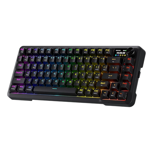 Redragon k724 pro wireless gasket gaming keyboard w/hype screen & knob 81-key