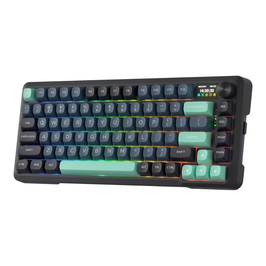 Redragon k724 pro wireless gasket gaming keyboard w/hype screen & knob 81-key