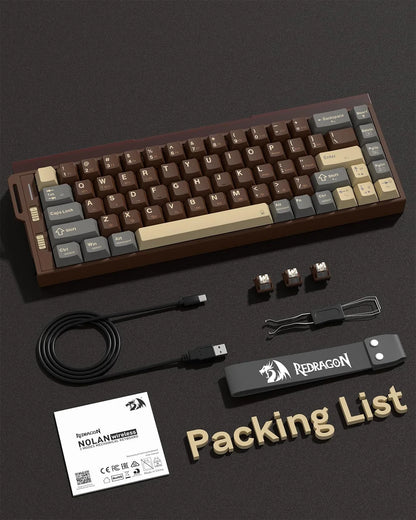 Redragon k752 wireless mechanical keyboard 60% gasket mount gaming keyboard