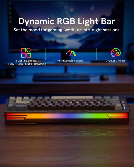 Redragon k752 wireless mechanical keyboard 60% gasket mount gaming keyboard
