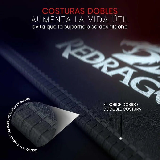 Redragon p032 flick xl mouse pad with stitched edges waterproof for work games