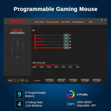 Redragon gaming mouse m816 44g ultra-light 8k polling rate 26000 dpi mouse full