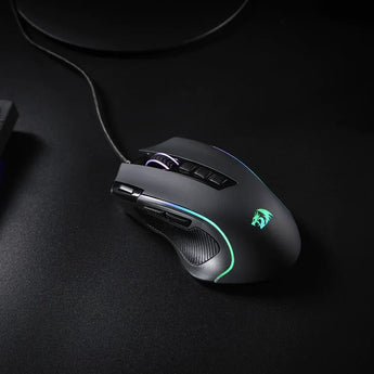 Redragon m612 predator rgb optical gaming mouse keyboard & mouse wrist rests