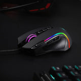 Redragon m612 predator rgb optical gaming mouse keyboard & mouse wrist rests