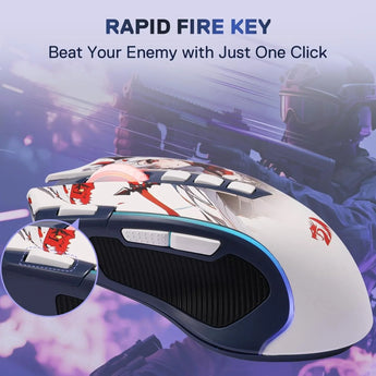 Redragon m612ak pro rgb anime gaming mouse 8000 dpi wired/wireless optical