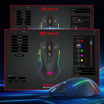 Redragon m616 rgb gaming mouse 10000 dpi wired optical mouse with 6 mouse pads