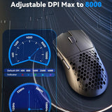 Redragon m725 honeycomb shell gaming mouse wireless ultra lightweight 49g, mice