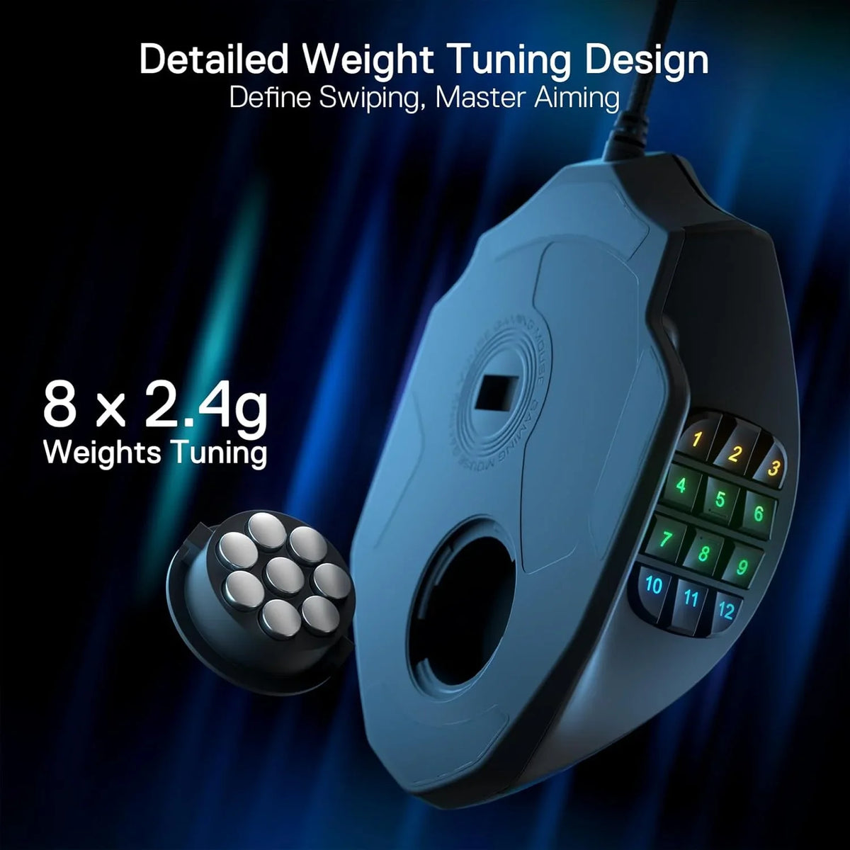 Redragon m908 impact rgb led mmo gaming mouse with 12 side buttons optical