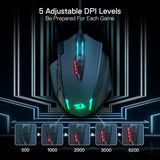 Redragon m908 impact rgb led mmo gaming mouse with 12 side buttons optical