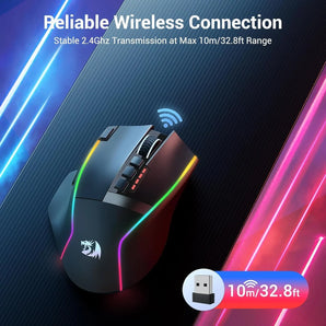 Redragon m915wl wireless gaming mouse ergonomic mouse 16000 dpi with rapid