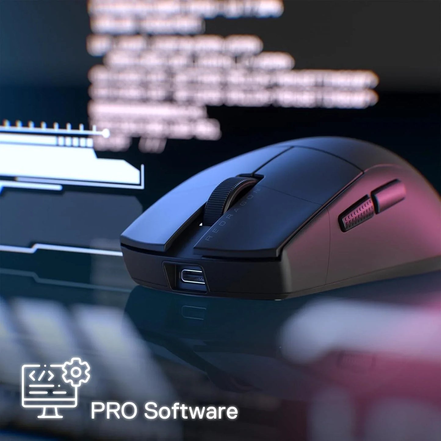 Redragon m916 pro 3-mode wireless gaming mouse 4k (26000 dpi) mouse pads