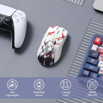Redragon m916ak pro 3-mode anime gaming mouse 42g ultra-light 26k dpi gaming