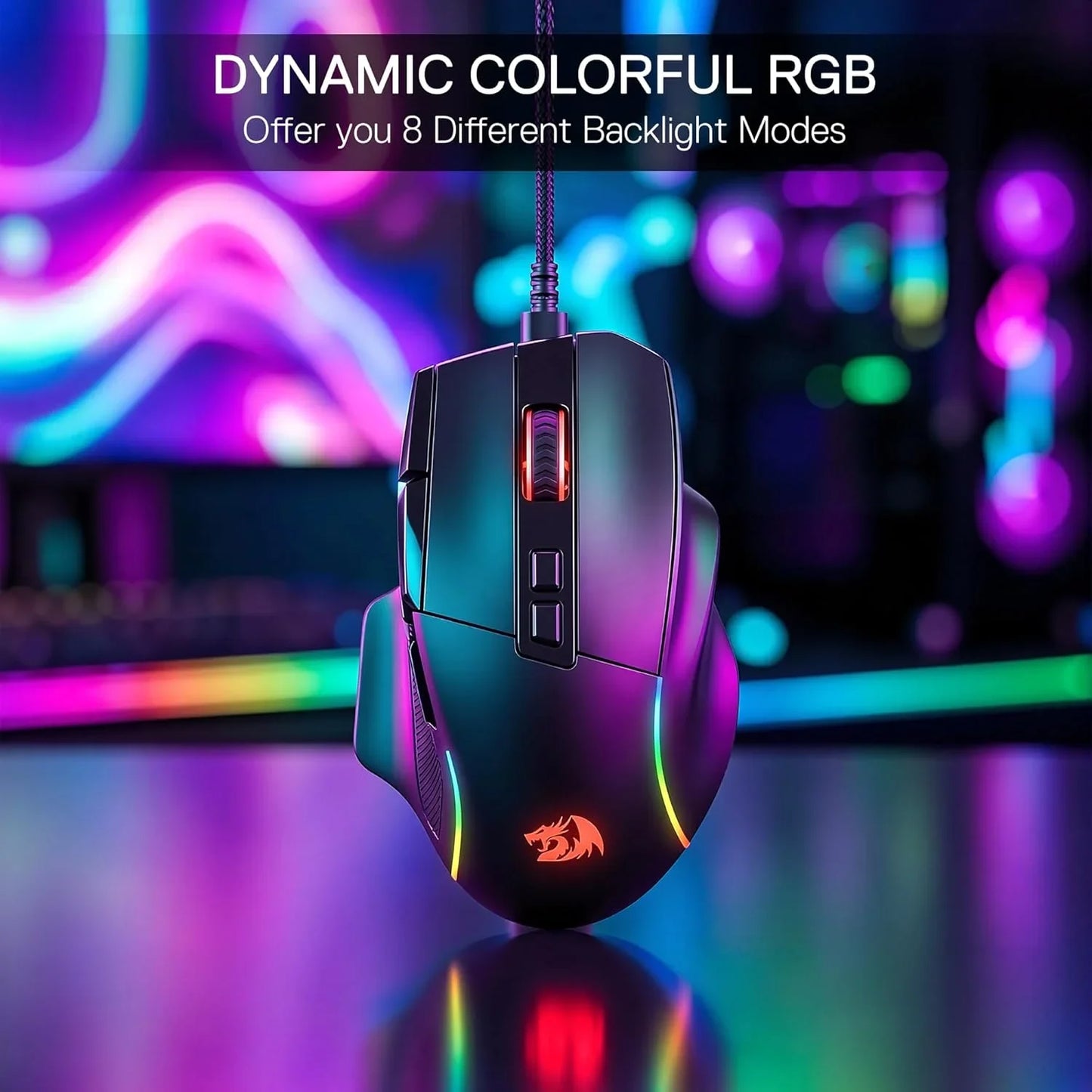 Redragon m925 wired gaming mouse 24,000 max dpi optical gaming mouse with 10