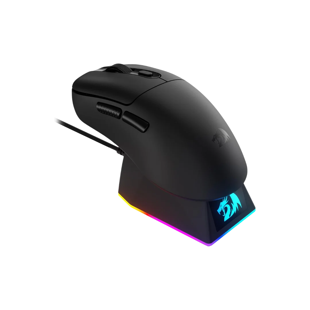 Redragon m998 lightweight wireless gaming mouse with rgb magnetic charging dock