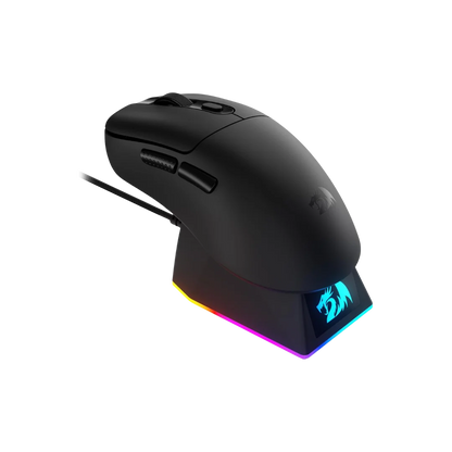 Redragon m998 lightweight wireless gaming mouse with rgb magnetic charging dock