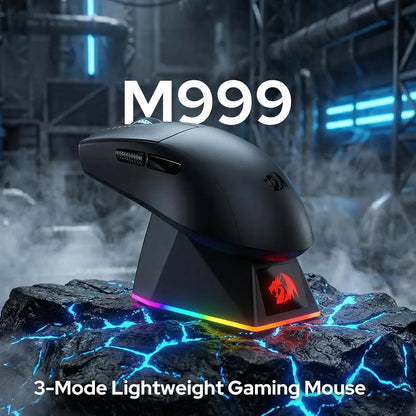 Redragon m999 wireless gaming mouse with stand 45000 dpi mice & trackballs
