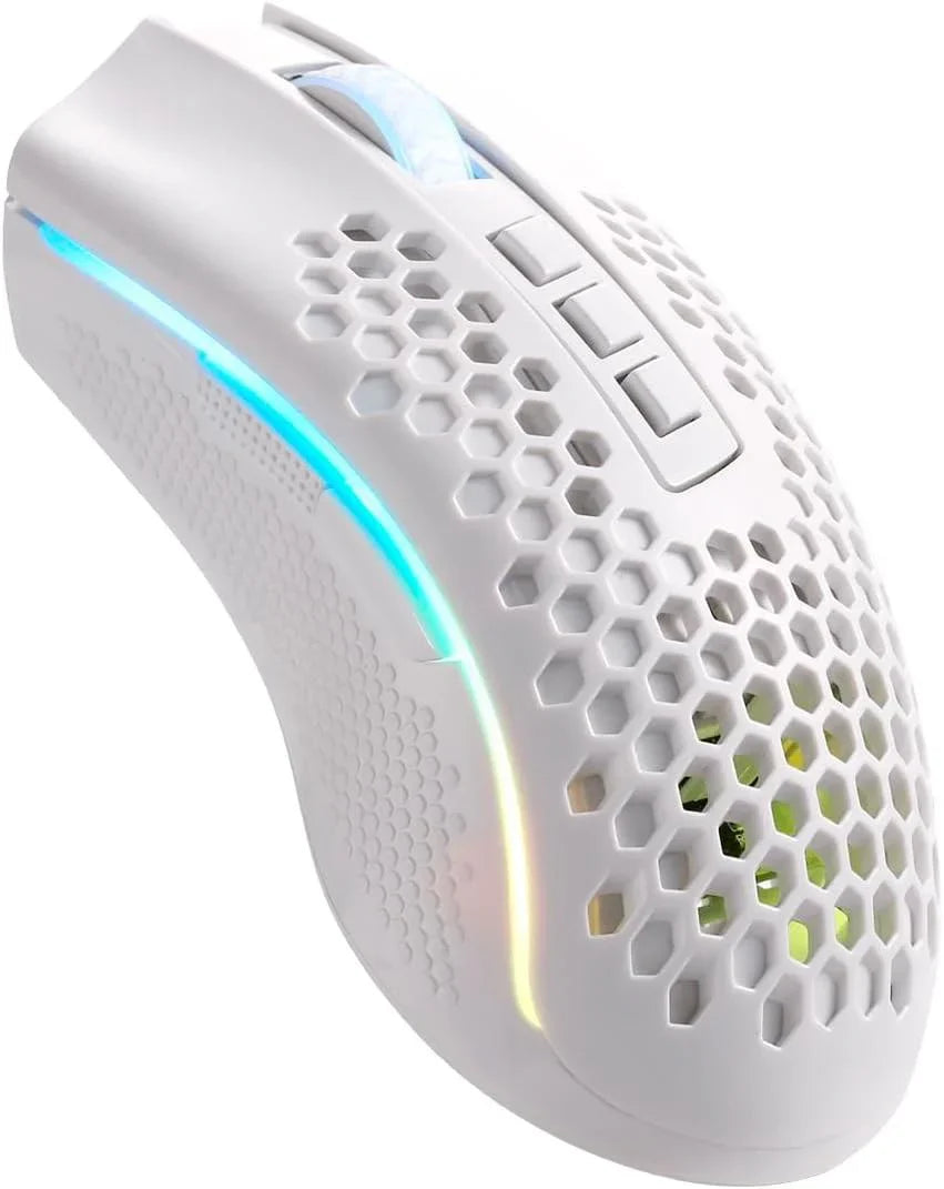 Redragon mouse gamer storm pro m808w-ks white wireless honeycomb shape wireless