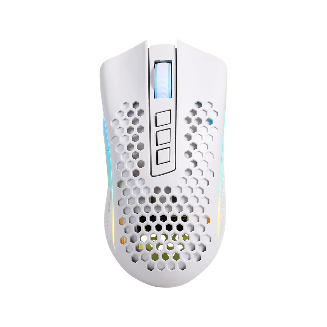 Redragon mouse gamer storm pro m808w-ks white wireless honeycomb shape wireless