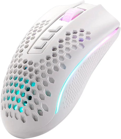 Redragon mouse gamer storm pro m808w-ks white wireless honeycomb shape wireless