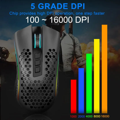 Redragon storm pro m808-ks rgb usb 2.4g wireless gaming mouse