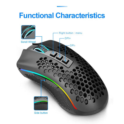 Redragon storm pro m808-ks rgb usb 2.4g wireless gaming mouse