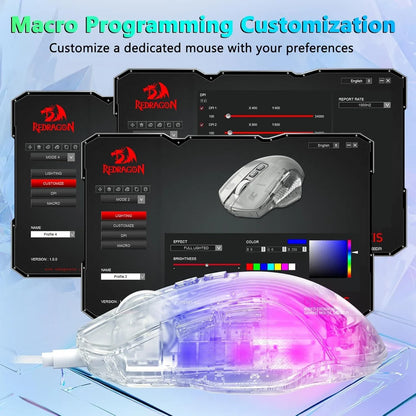 Redragon wired gaming mouse 24,000 dpi 7 programmable button 2 side buttons 8