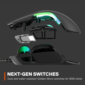 Steelseries rival 5 gaming mouse with prismsync rgb lighting and 9 programmable