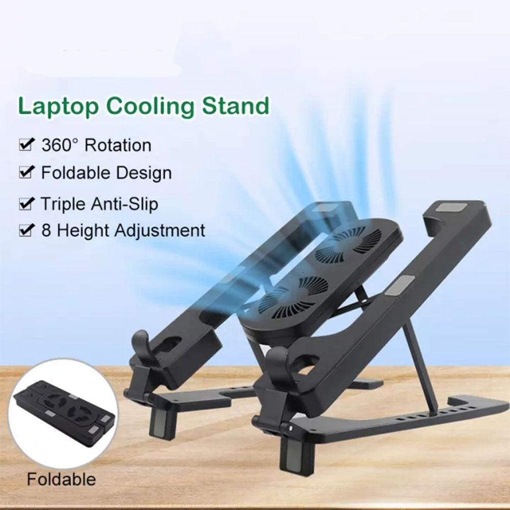 Multi position foldable bracket laptop cooler tablet stand h688 - Fun Touch