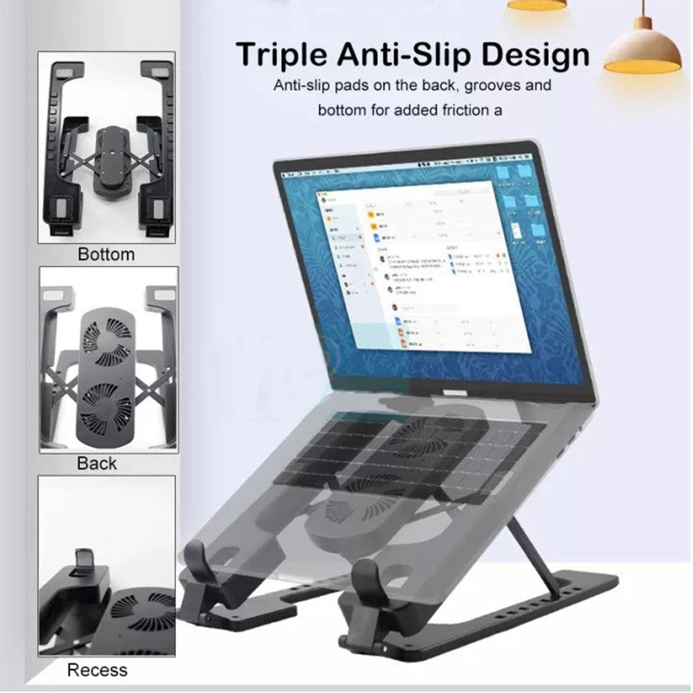 Multi position foldable bracket laptop cooler tablet stand h688 - Fun Touch