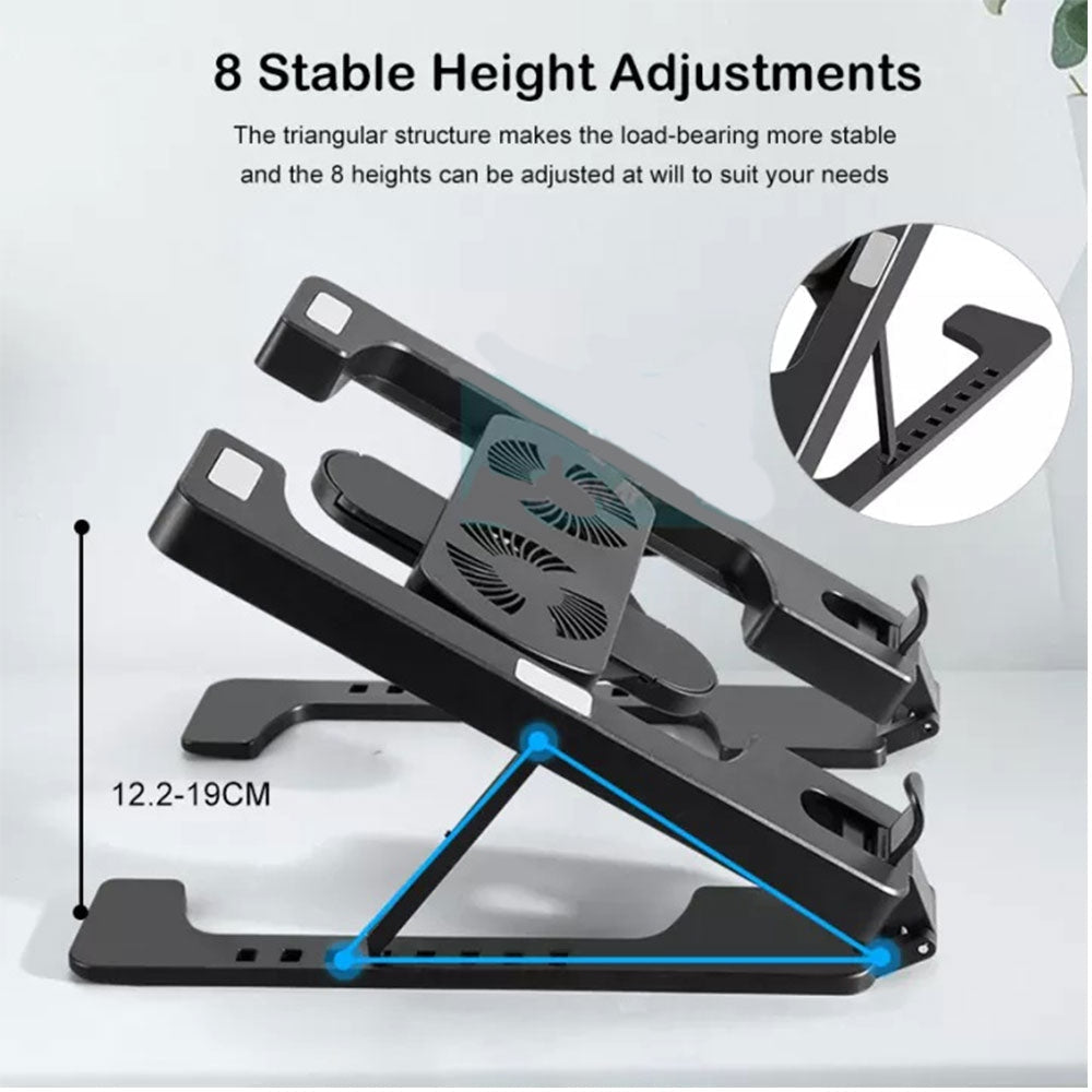 Multi position foldable bracket laptop cooler tablet stand h688 - Fun Touch