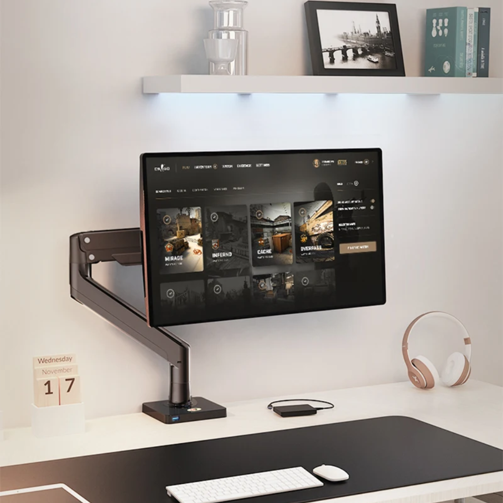 NB G40 Gas Spring Arm 22 40 inch Curved Arc Screen Desktop Monitor Holder Tower