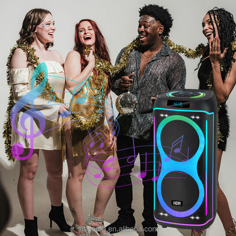 NDR 820 2025 Hot Selling Outdoor Double 8 J.BL DJ Party Box BT Portable Speaker